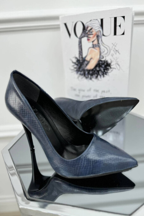 STILETO SHINY LEATHER WOMAN HEELS BLUE/BLU - 1