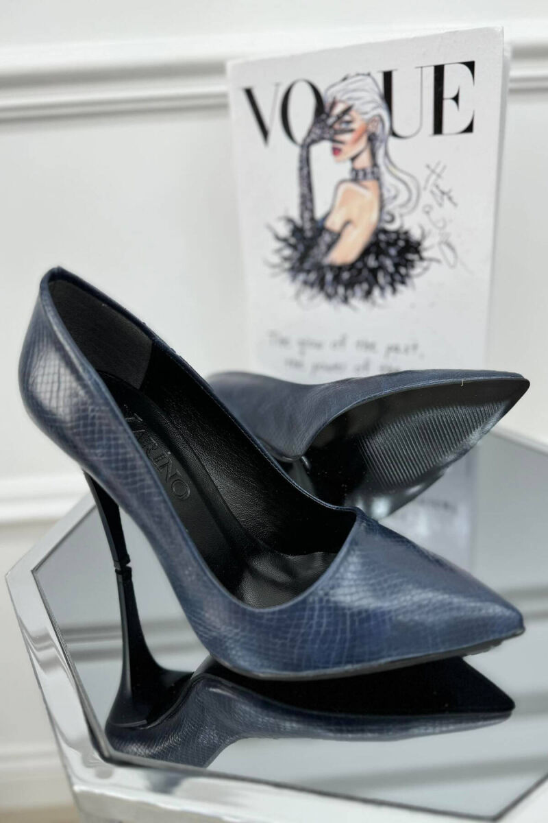 STILETO SHINY LEATHER WOMAN HEELS BLUE/BLU - 1