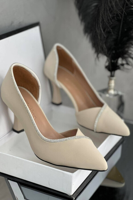 STONES ONE COLOR WOMAN HEELS CREAM/KREM - 1