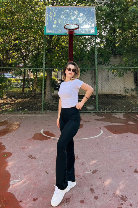 STREÇE TË GJËRA ME DETAJIN E XHEPAVE PËR FEMRA NË NGJYRËN E ZEZË - KLAUDIO FASHION