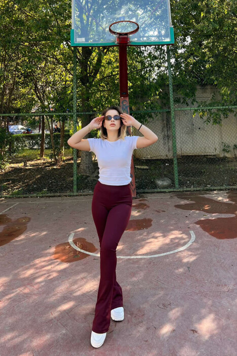 STREÇE TË THJESHTA PËR FEMRA NË NGJYRËN VISHNJË - 3