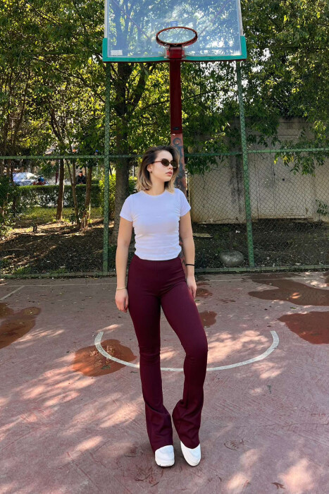 STREÇE TË THJESHTA PËR FEMRA NË NGJYRËN VISHNJË - 4