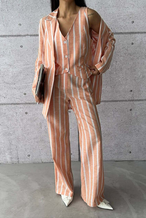 SET XHAKETE+ JELEK+PANTALLONA ME VIJA PER FEMRA NE NGJYRE PORTOKALLI 