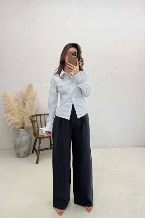 STRIPES DESIGN WOMAN SHIRT GREY/GRI - 2