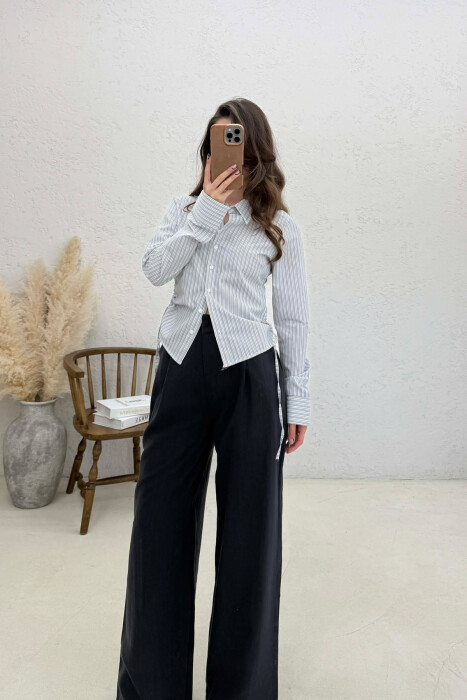 STRIPES DESIGN WOMAN SHIRT GREY/GRI - 3