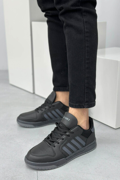 STRIPES SIMPLE MEN SNEAKERS BLACK-GREY/ZEGR 