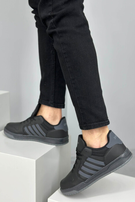 STRIPES SIMPLE MEN SNEAKERS BLACK-GREY/ZEGR - 3