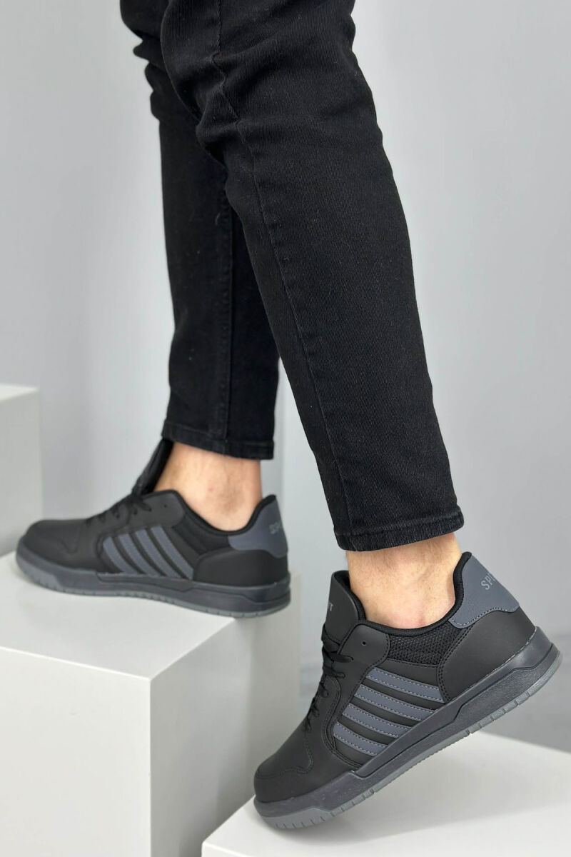 STRIPES SIMPLE MEN SNEAKERS BLACK-GREY/ZEGR - 3