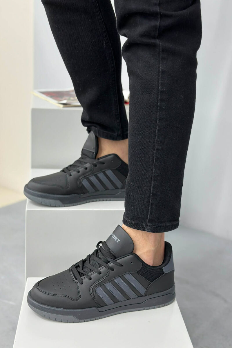 STRIPES SIMPLE MEN SNEAKERS BLACK-GREY/ZEGR - 4