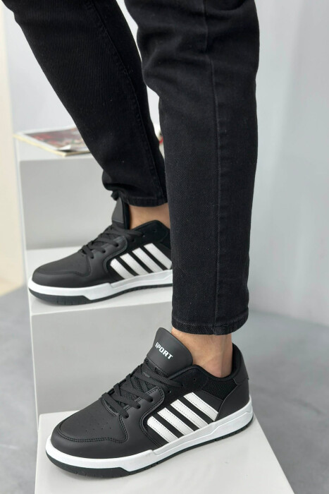 STRIPES SIMPLE MEN SNEAKERS BLACK-WHITE/ZEBA 