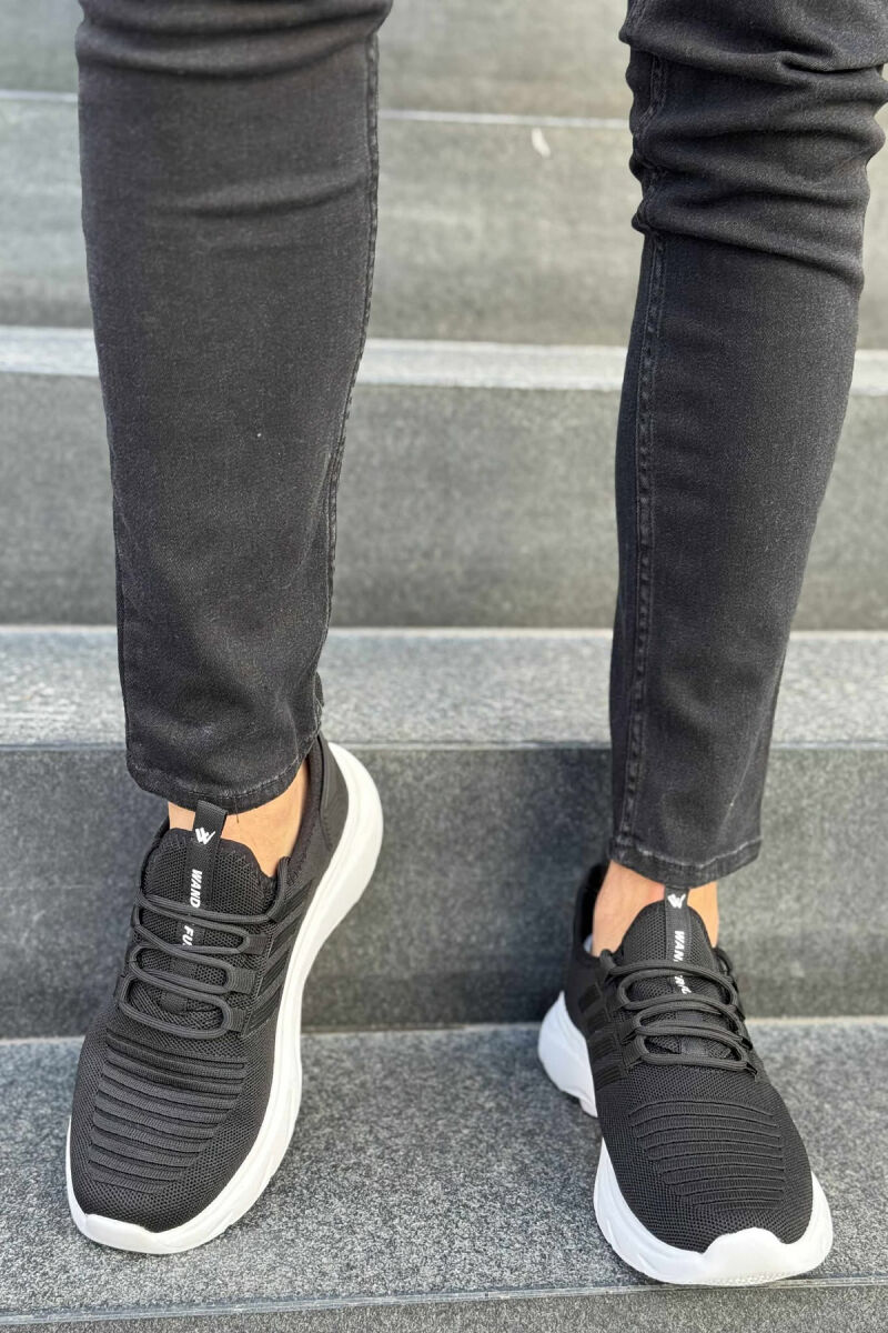 STRIPES SIMPLE MEN SNEAKERS BLACK-WHITE/ZB - 1