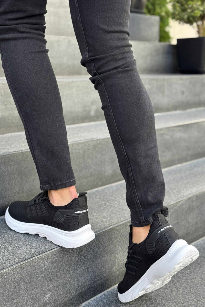 STRIPES SIMPLE MEN SNEAKERS BLACK-WHITE/ZB - 2