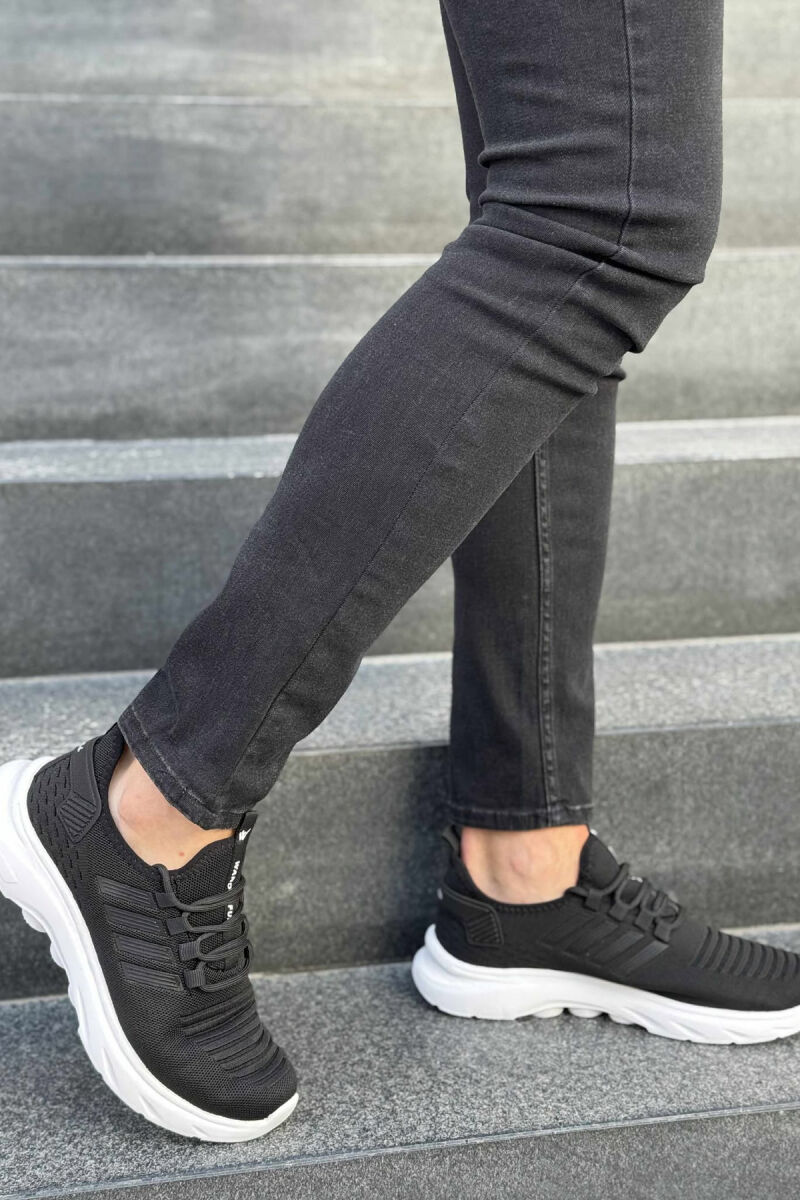 STRIPES SIMPLE MEN SNEAKERS BLACK-WHITE/ZB - 3