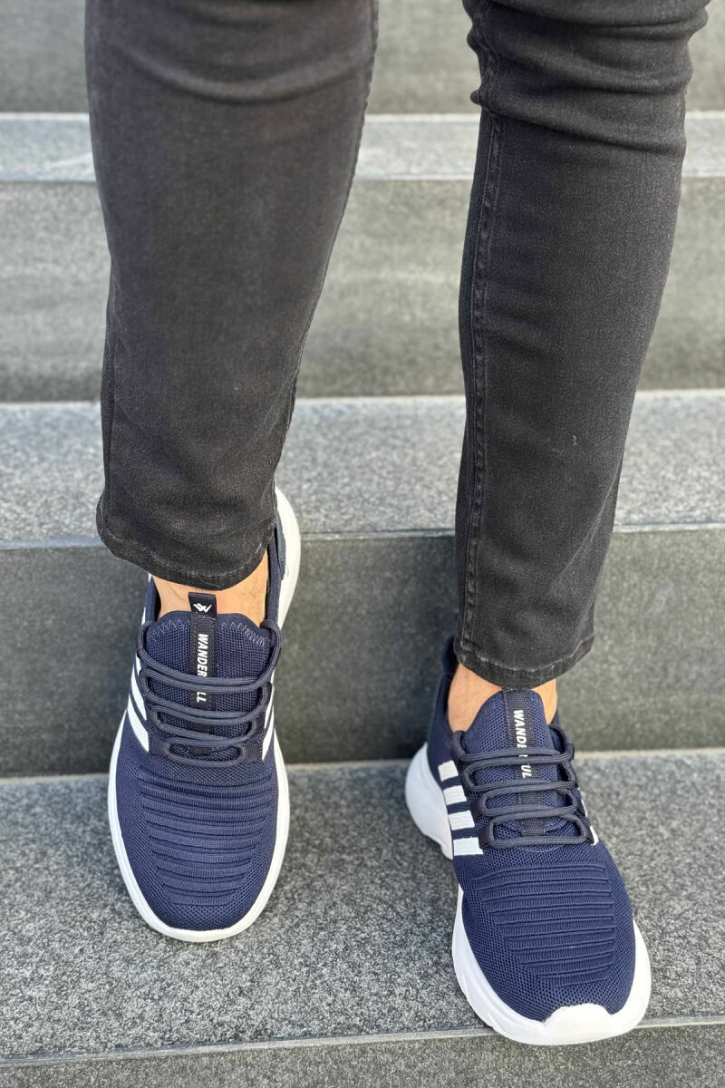 STRIPES SIMPLE MEN SNEAKERS BLUE-WHITE/BLBA - 3