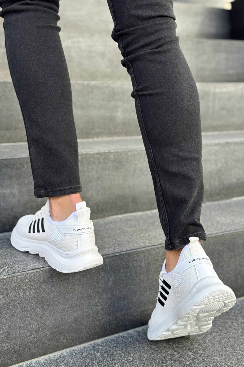 STRIPES SIMPLE MEN SNEAKERS WHITE-BLACK/BAZE - 2