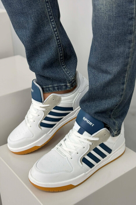 STRIPES SIMPLE MEN SNEAKERS WHITE-BLUE/BABL 