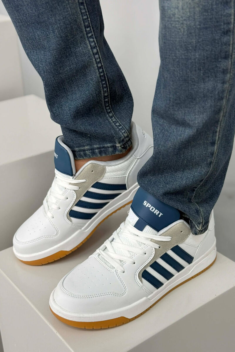 STRIPES SIMPLE MEN SNEAKERS WHITE-BLUE/BABL - 1