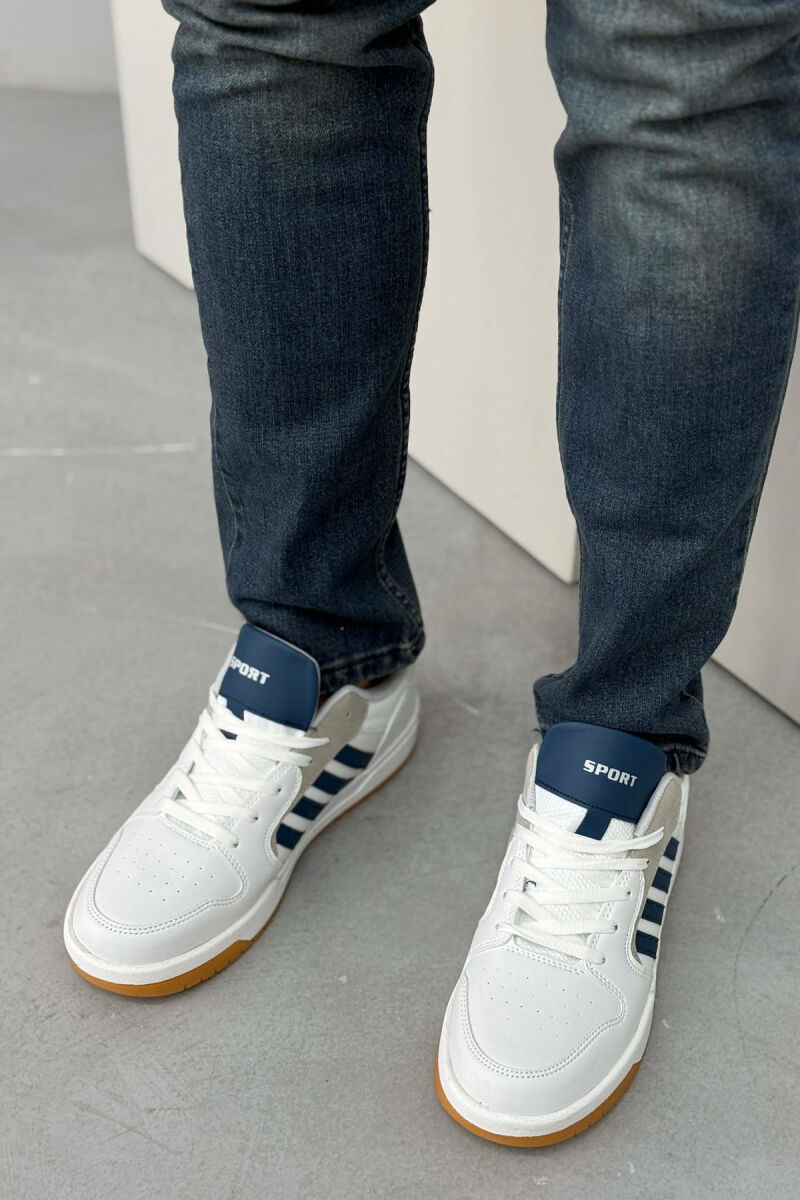 STRIPES SIMPLE MEN SNEAKERS WHITE-BLUE/BABL - 4