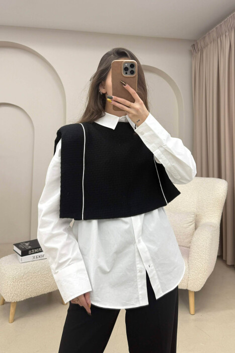 STRIPES SIMPLE WOMEN TANK TOP BLACK/ E ZEZE - 3