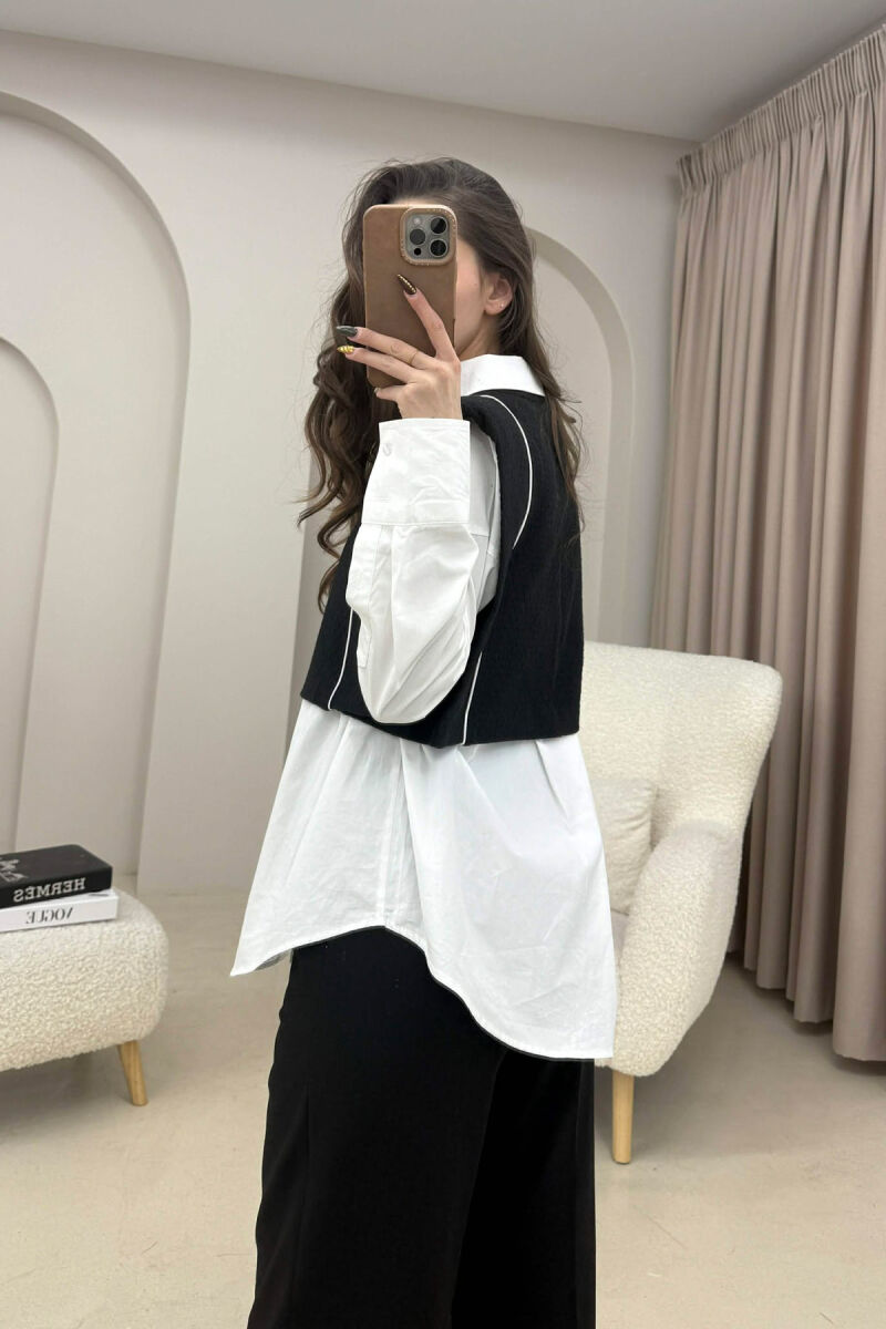 STRIPES SIMPLE WOMEN TANK TOP BLACK/ E ZEZE - 7