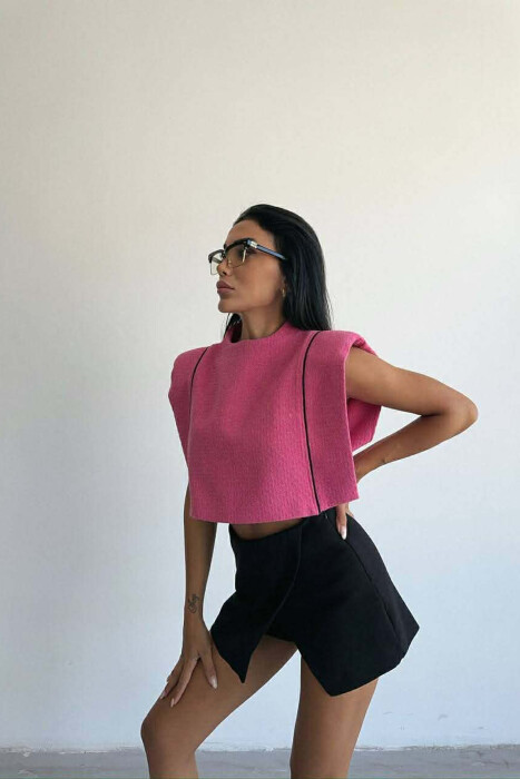 STRIPES SIMPLE WOMEN TANK TOP FUCHSIA/CIKLAMI - 3