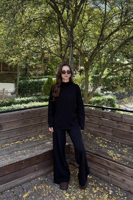 SWEATER+TROUSERS ONE COLOR WOMAN SET BLACK/ E ZEZE 