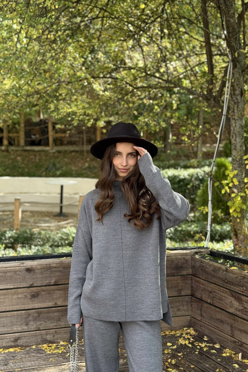 SWEATER+TROUSERS ONE COLOR WOMAN SET DARK GREY/GEE - 4