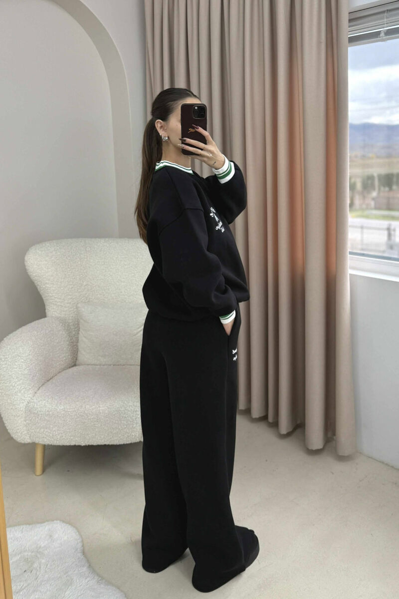 SWEATSHIRT+SWEATPANTS FLUFFY WOMEN SET BLACK/ E ZEZE - 2