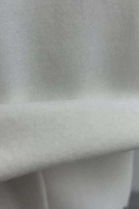 SWEATSHIRT+SWEATPANTS FLUFFY WOMEN SET WHITE-E BARDHE - 8