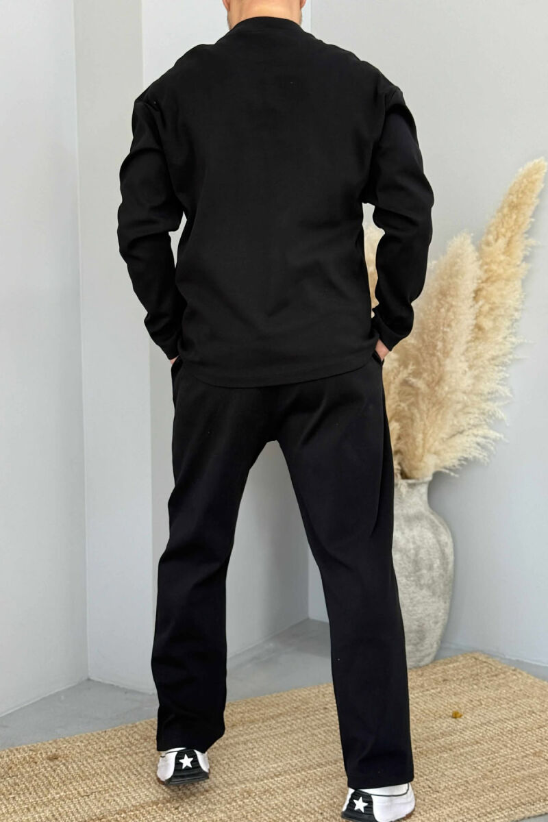 SWEATSHIRT+SWEATPANTS ONE COLOR MEN SET BLACK/ E ZEZE - 2