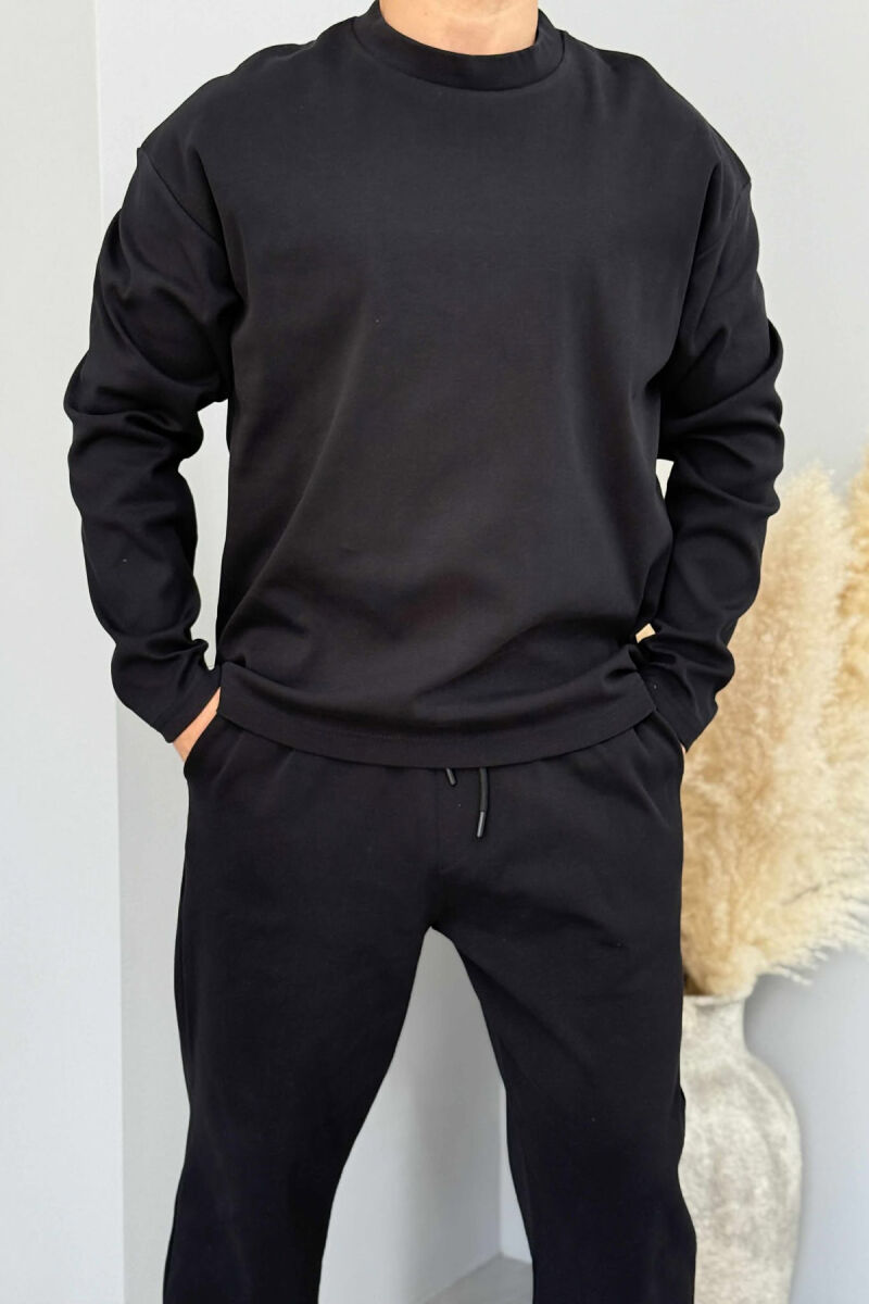 SWEATSHIRT+SWEATPANTS ONE COLOR MEN SET BLACK/ E ZEZE - 3