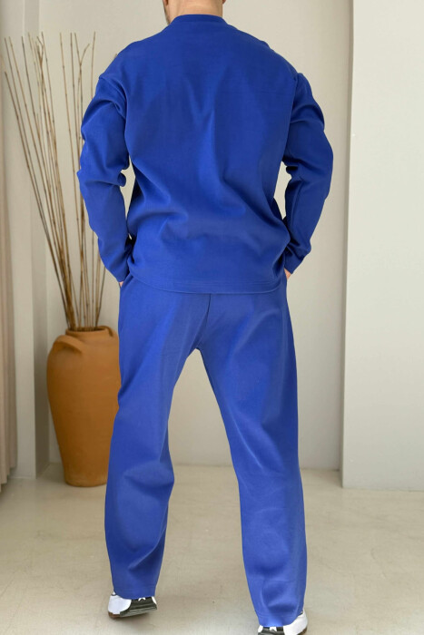 SWEATSHIRT+SWEATPANTS ONE COLOR MEN SET BLUE/BLU - 2
