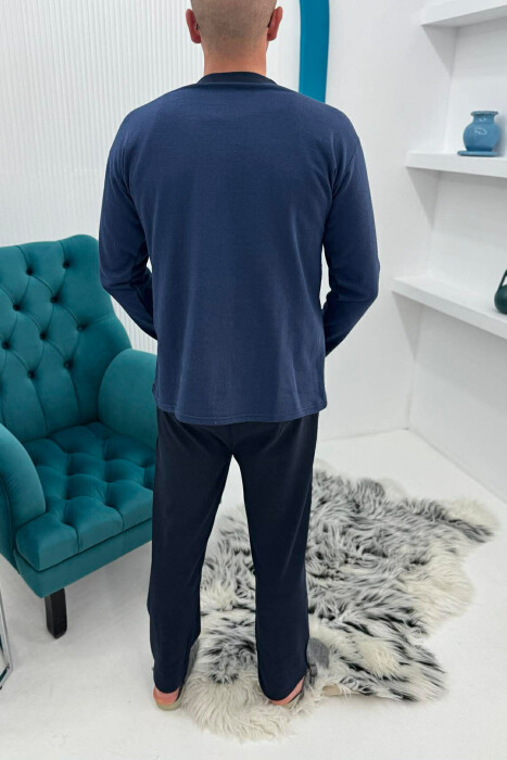 SWEATSHIRT+TROUSERS SMALL LOGO MEN PYJAMAS BLUE/BLU - 4
