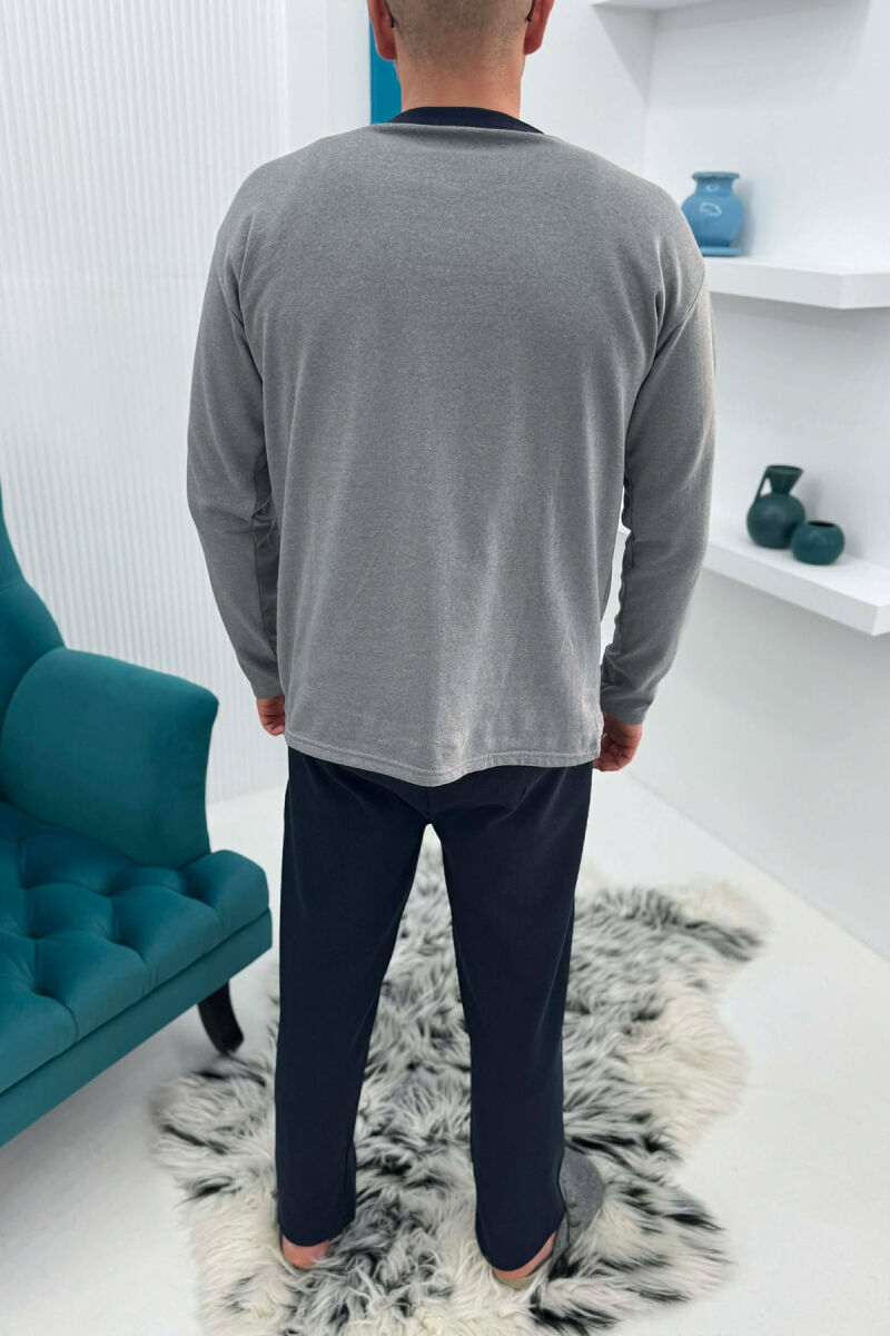 SWEATSHIRT+TROUSERS SMALL LOGO MEN PYJAMAS GREY/GRI - 3