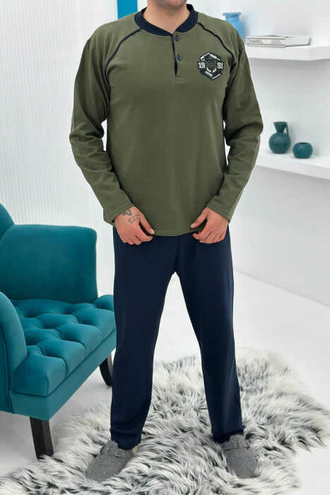 SWEATSHIRT+TROUSERS SMALL LOGO MEN PYJAMAS OLIVE/ULLI 