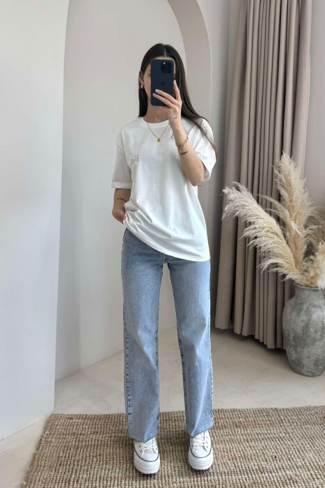 T-SHIRT I THJESHTË ME SHKRIM BARBIE PËR FEMRA NË NGJYRËN E BARDHË - 6