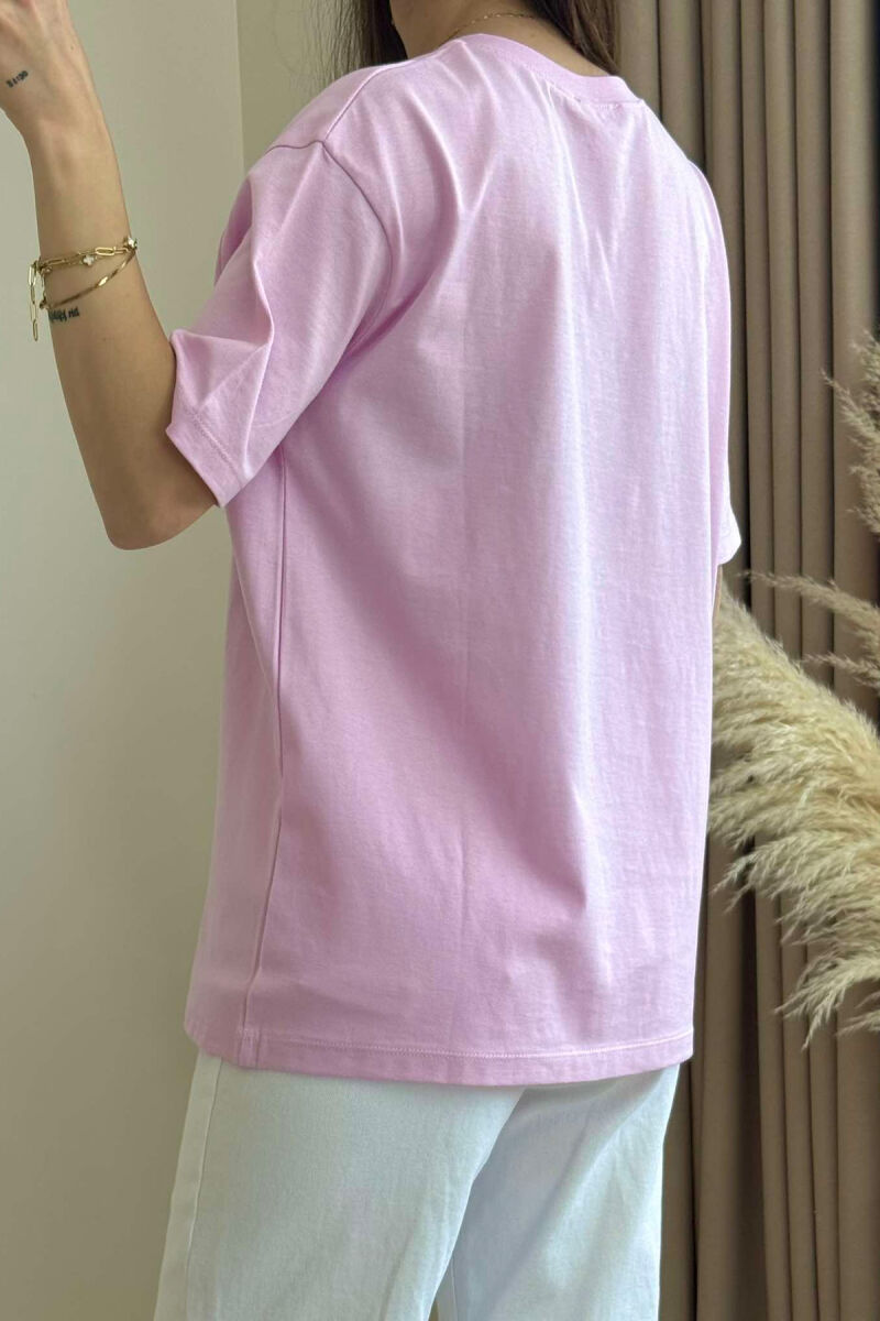 T-SHIRT I THJESHTË ME SHKRIM BARBIE PËR FEMRA NË NGJYRËN ROZË - 5