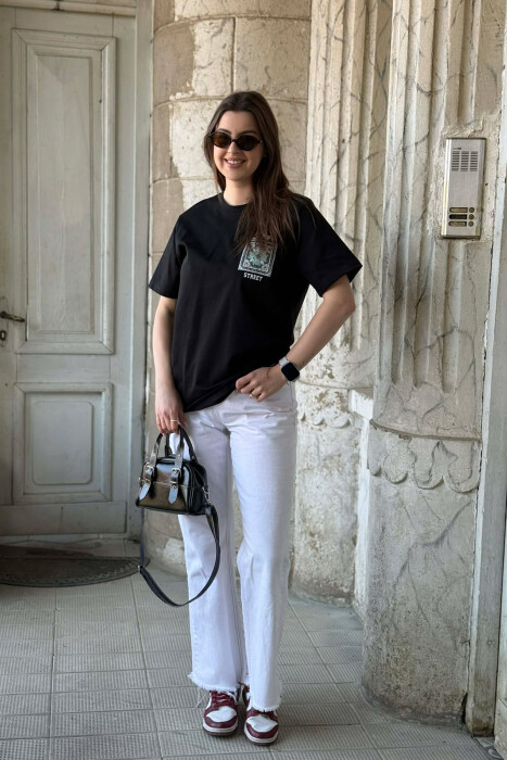 T-SHIRT I THJESHTE ME SHKRIME PER FEMRA NE NGJYREN E ZEZE - 3