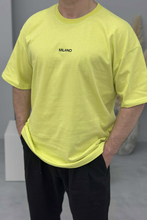 T-SHIRT I THJESHTË ME SHKRIME PËR MESHKUJ NË NGJYRËN NEON - 3