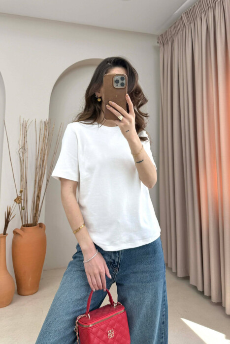 T-SHIRT I THJESHTE NJE NGJYRESH PER FEMRA NE NGJYRE TE BARDHE - 2