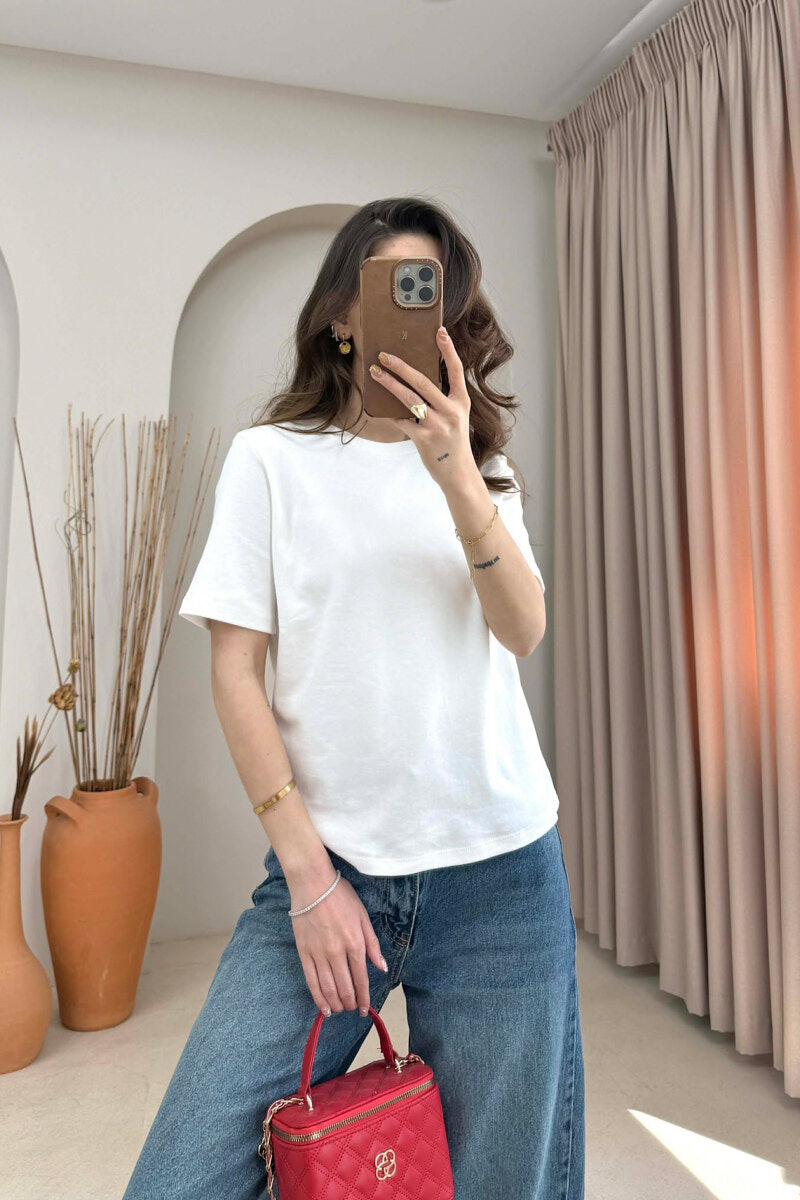 T-SHIRT I THJESHTE NJE NGJYRESH PER FEMRA NE NGJYRE TE BARDHE - 2