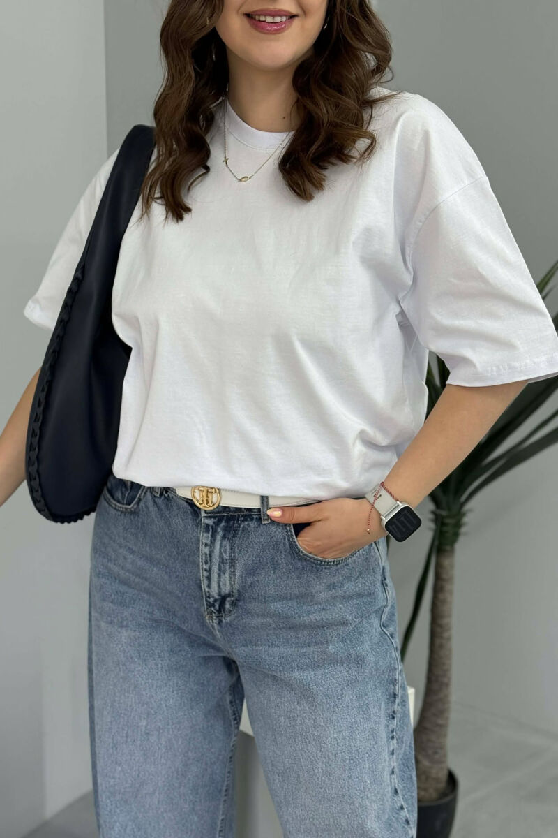 T-SHIRT I THJESHTE PER FEMRA NE NGJYRE TE BARDHE + 6 PALE ÇORAPE DHURATE - 4