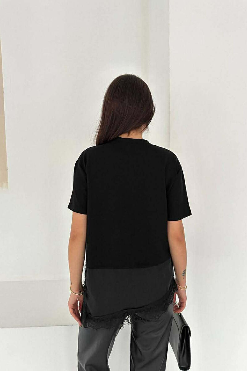 T-SHIRT ME DETAJ SATENI PER FEMRA NE NGJYRE TE ZEZE - 5