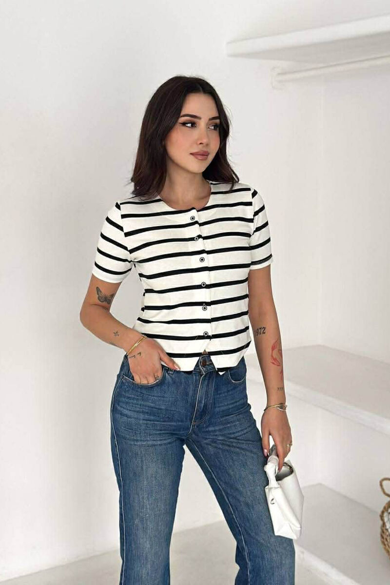 T-SHIRT ME DIZJAN VIJASH PER FEMRA NE NGJYRE TE BARDHE - 3