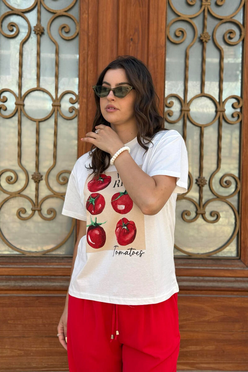 T-SHIRT ME IMAZH PËR FEMRA NË NGJYRËN E BARDHË - 3