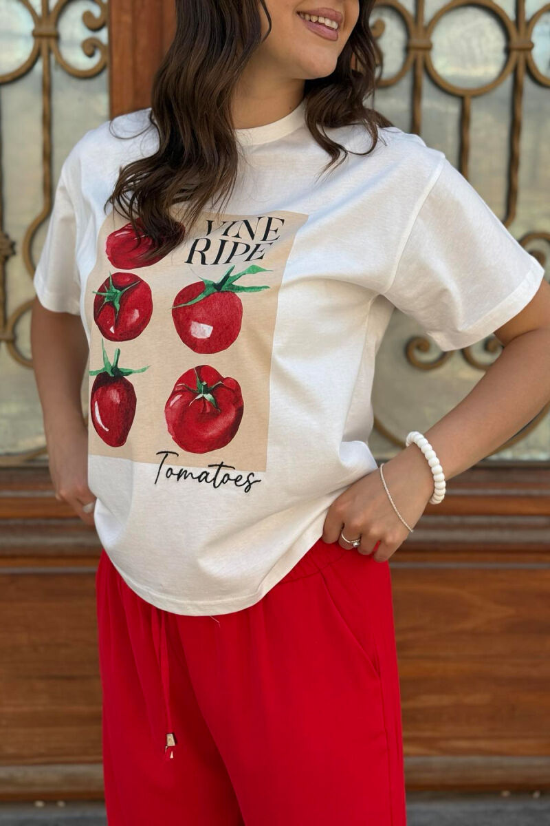 T-SHIRT ME IMAZH PËR FEMRA NË NGJYRËN E BARDHË - 4