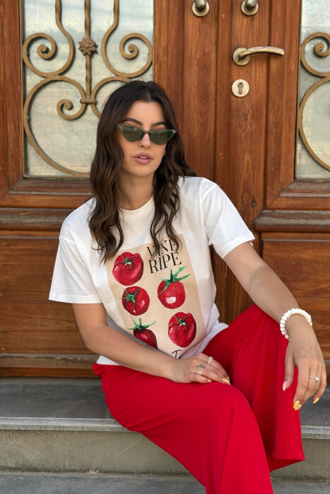 T-SHIRT ME IMAZH PËR FEMRA NË NGJYRËN E BARDHË - 2