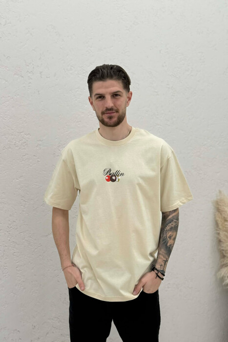 T-SHIRT ME IMAZH NE PJESEN PAS PER MESHKUJ NE NGJYRE BEZHE TE ZBARDHUR - 1