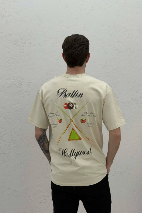 T-SHIRT ME IMAZH NE PJESEN PAS PER MESHKUJ NE NGJYRE BEZHE TE ZBARDHUR - 4