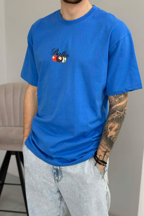 T-SHIRT ME IMAZH NE PJESEN PAS PER MESHKUJ NE NGJYRE BLU - 2